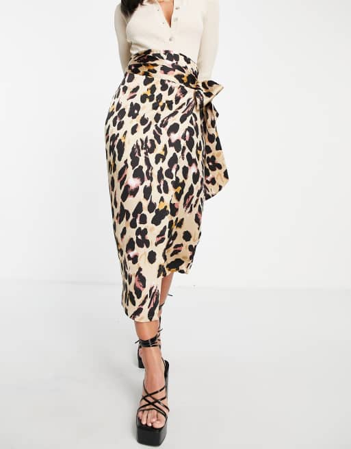 Leopard print wrap outlet skirt 4xl