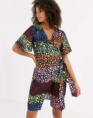 multi coloured leopard print dress