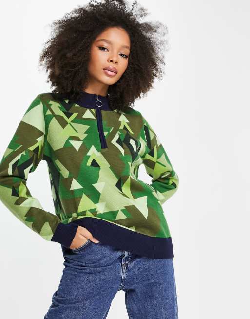 Never Fully Dressed zip jumper co-ord in green | ASOS