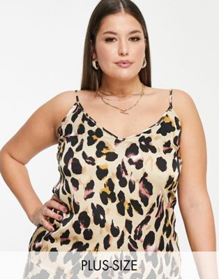Never Fully Plus Dressed cami top co-ord in leopard print - ASOS Price Checker