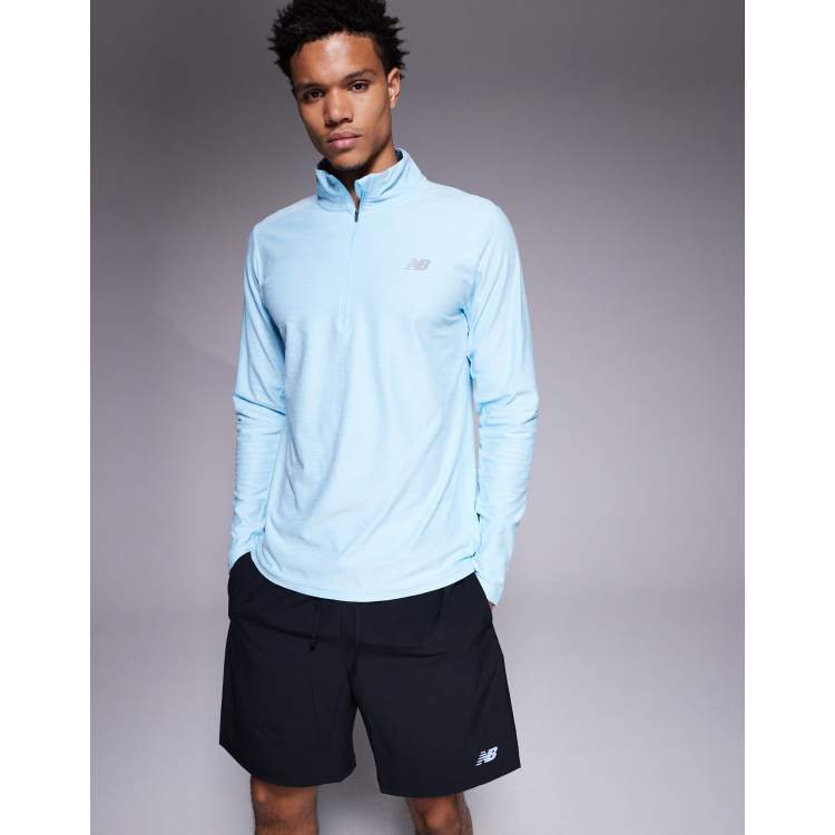 New Balance 1/4 zip top in light blue | ASOS