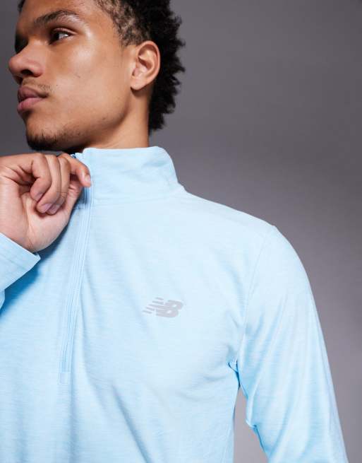 New Balance 1/4 zip top in light blue | ASOS