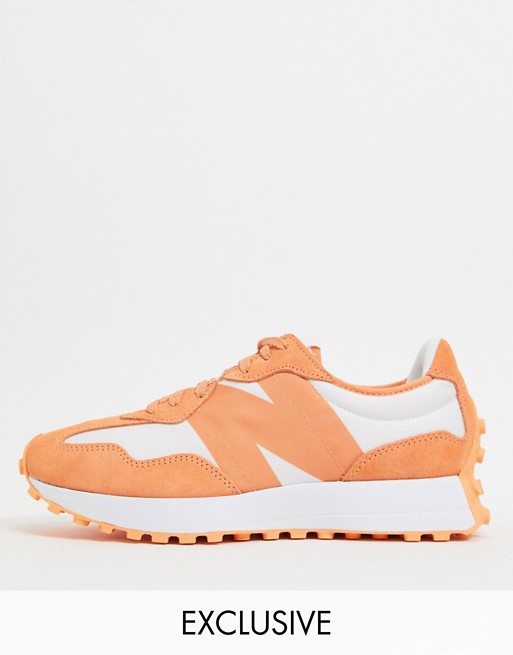New Balance 1-800-SUMMER 327 trainers in orange- exclusive to ASOS