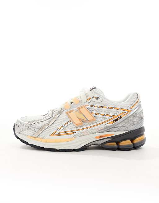 New Balance – 1906 – Silverfärgade och neonorange sneakers – Endast hos ASOS, 2 av 5