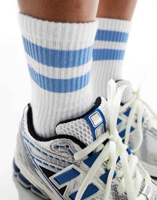 New Balance - 1906 - Sneakers i sølvfarve og blå, 5 af 5