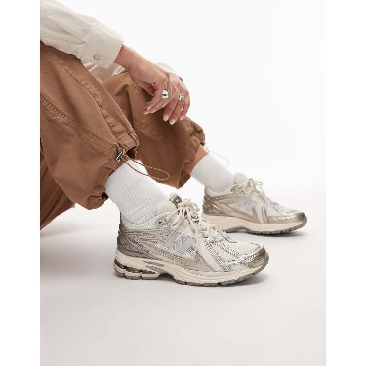 New Balance 1906 sneakers in off white and metallic silver | ASOS