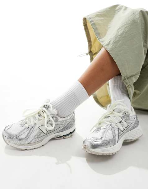 Ladies silver hot sale sneakers