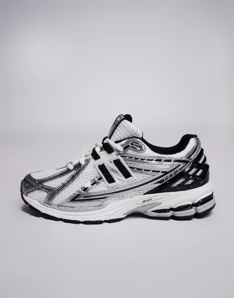 New Balance 1906 sneakers in white with black and silver details - view 1