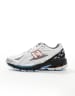 New Balance 1906 sneakers in white with blue and pink details