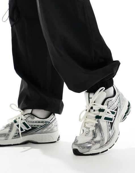 New Balance 1906 sneakers in white with silver and green details - view 1