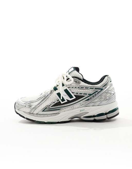 New Balance 1906 sneakers in white with silver and green details