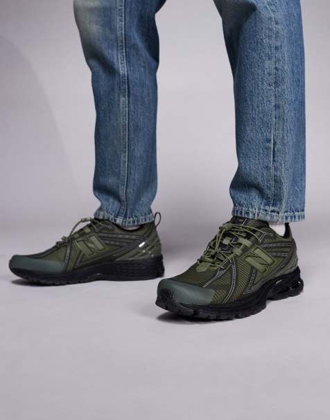 New Balance 1906 toggle trainers in olive green and black - view 1