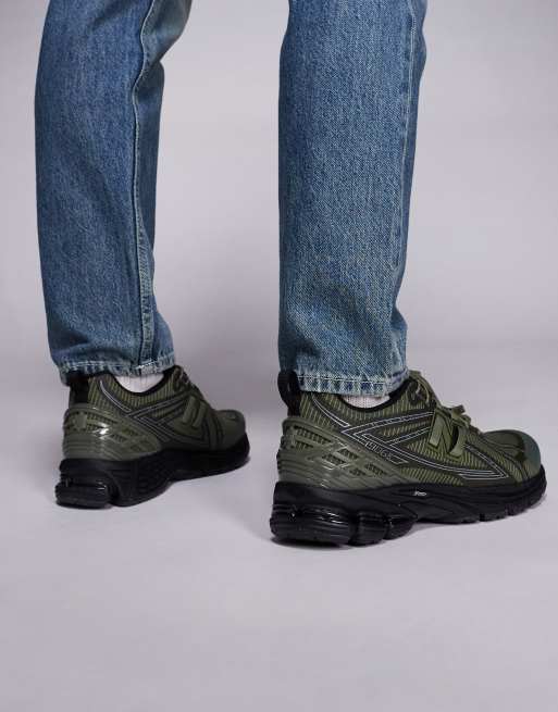 New Balance 1906 toggle trainers in olive green and black, 3 of 5