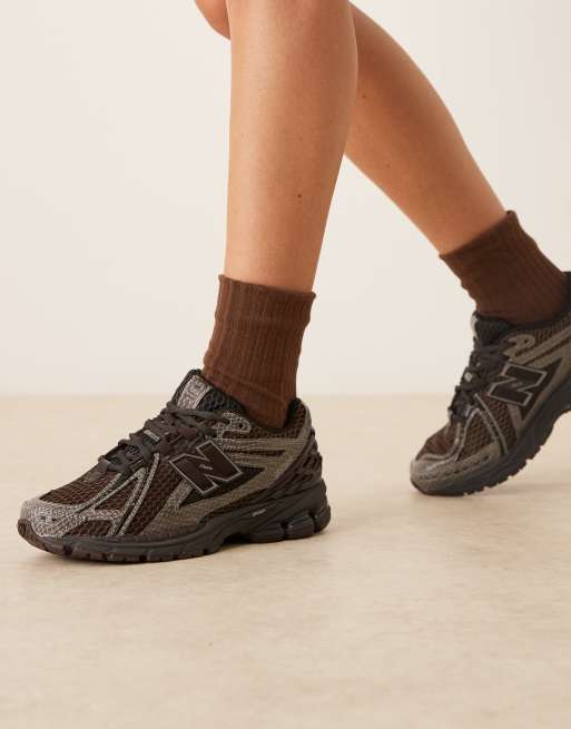 New Balance 1906 trainers in brown and black snake print, 2 of 5
