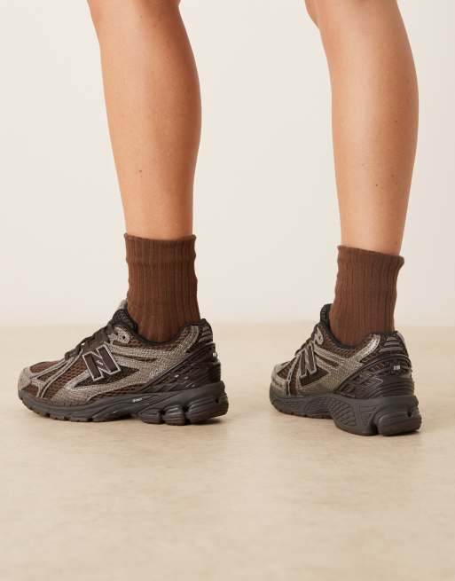 New Balance 1906 trainers in brown and black snake print, 5 of 5