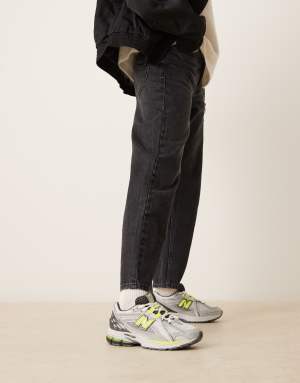 New Balance 1906 unisex trainers in silver metallic and neon yellow