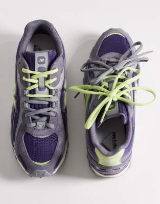 L - Sneaker in Lila und Grün-Grau Grau 40