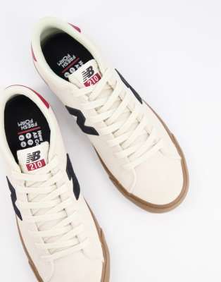 new balance white shoes gum sole