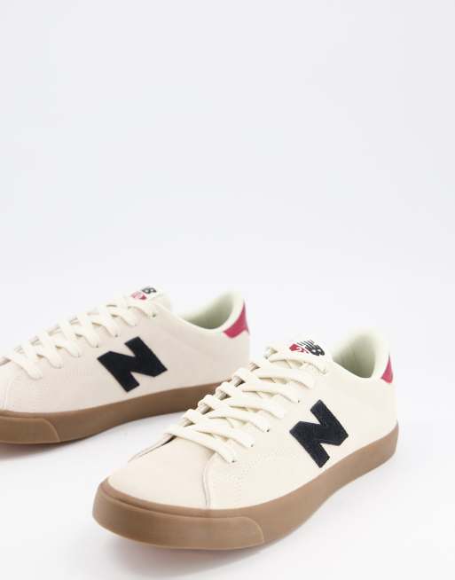 New balance white shoes cheap gum sole