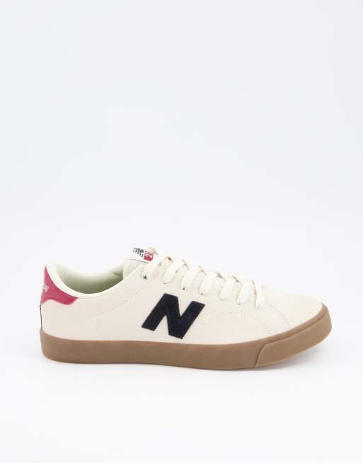 new balance white with brown sole