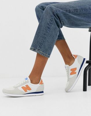 New Balance 220 cream and orange sneakers | ASOS