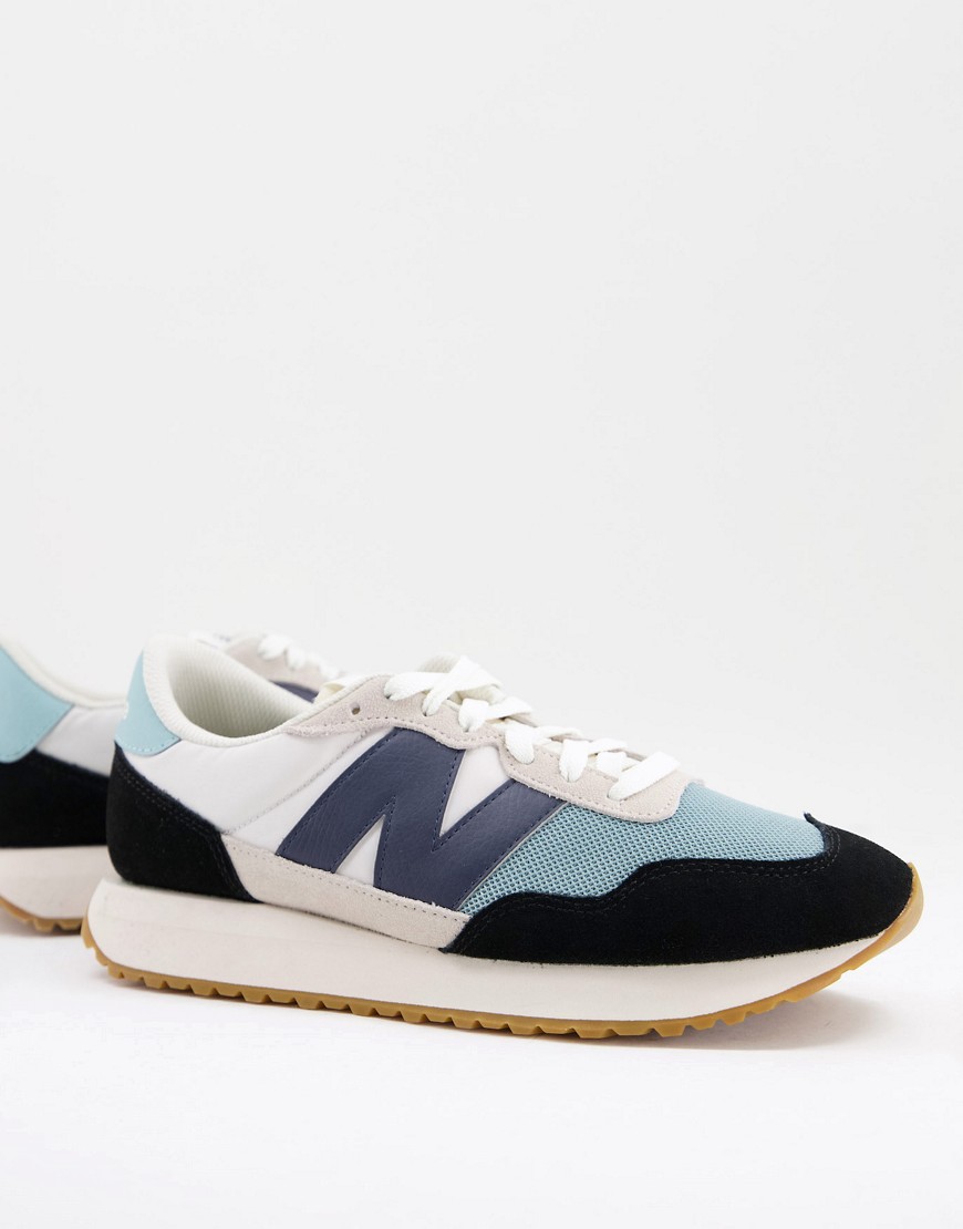 New Balance 237 sneakers in black and mint color block