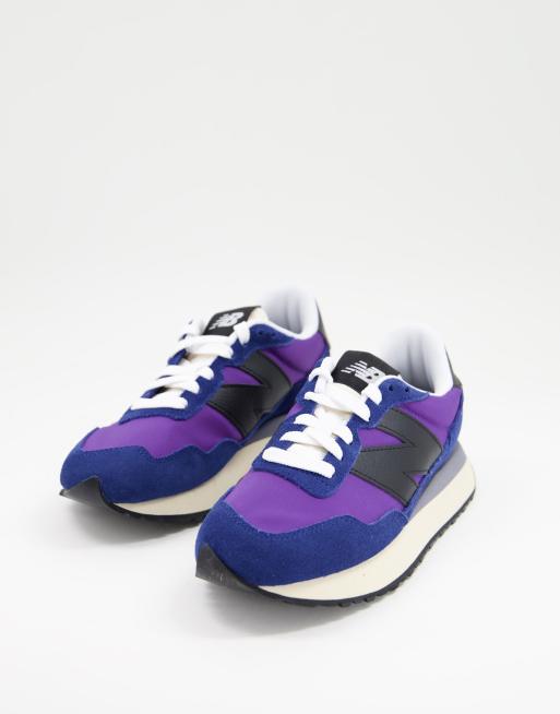 Blue and cheap purple sneakers