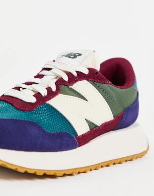 new balance 237 trainers in off white and burgundy