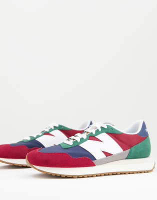 New Balance 237 Sneakers in White and Green