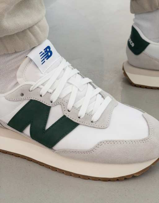 New Balance 237 Sneakers in White and Green