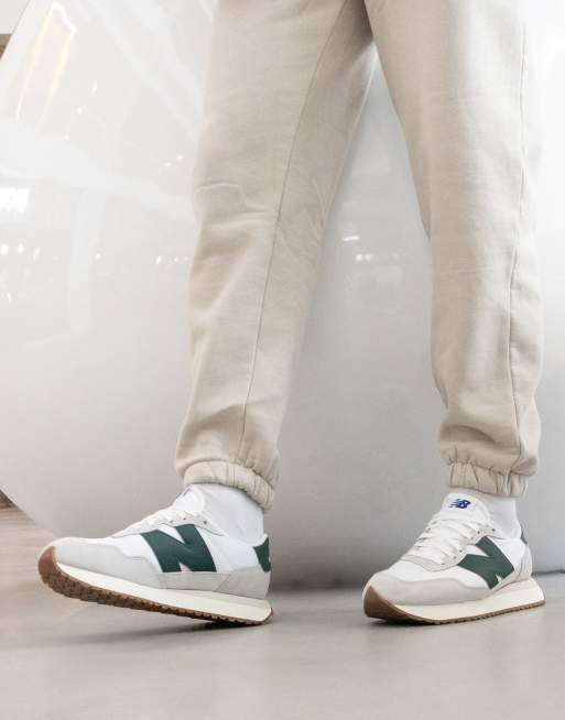 New Balance 237 Sneakers in White and Green