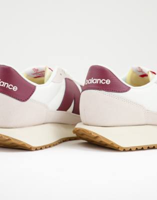 new balance 237 trainers in off white and burgundy