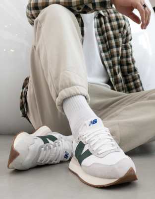New Balance 237 trainers in white and green - ASOS Price Checker