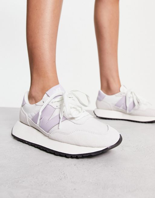 New Balance 237 trainers in white and lilac | ASOS