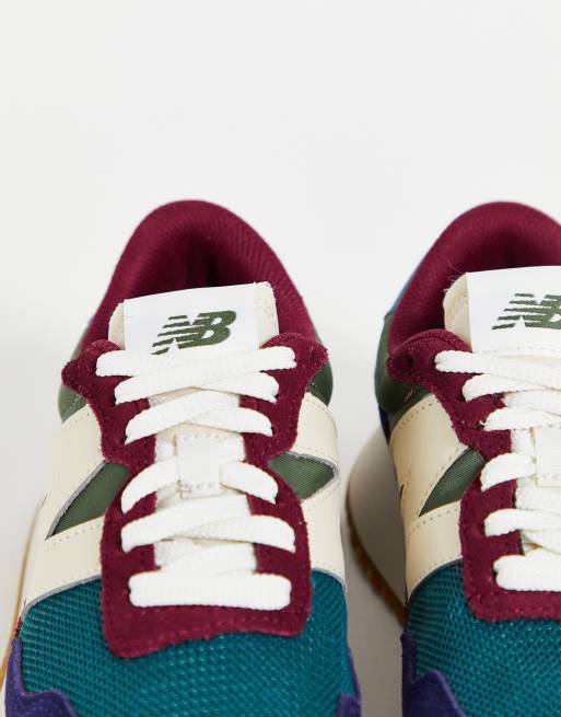 New Balance – 237 – Vinröda och blågröna sneakers med blockfärgad design, 2 av 4