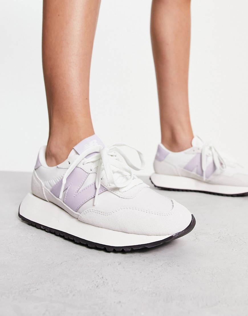 new balance - 237 - vita och ljuslila sneakers-vit/a