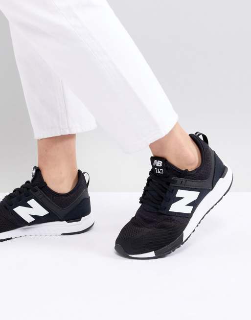 New Balance 247 Sneakers In Black And White Mesh