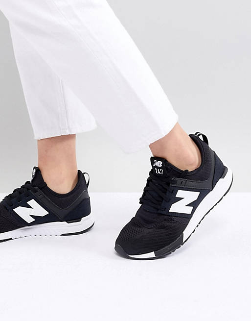 New Balance 247 Trainers In Black And White Mesh