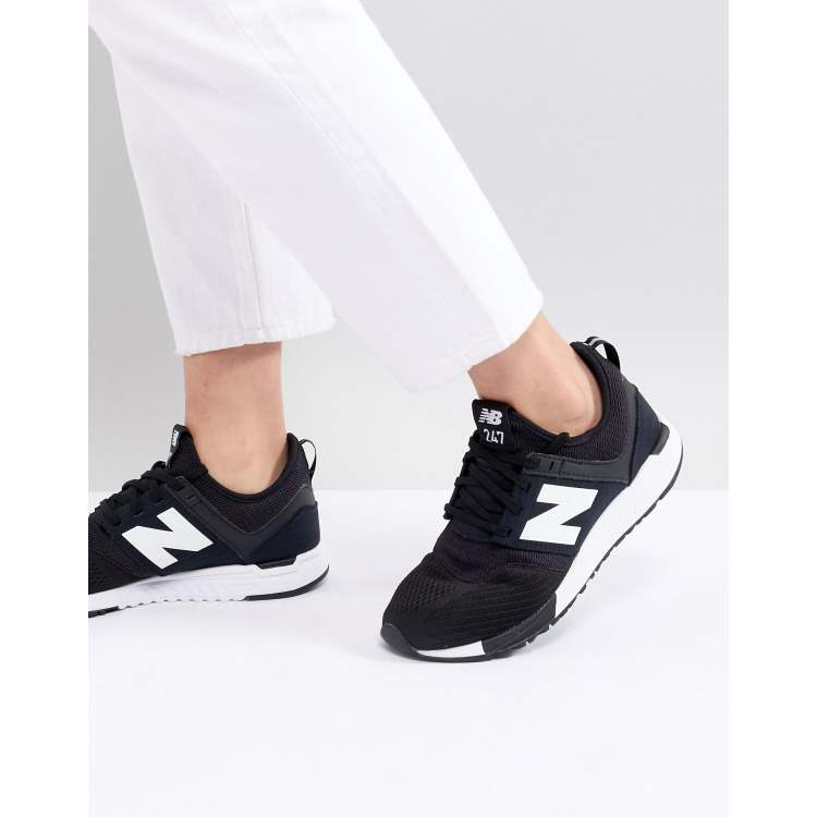 New Balance 247 Trainers In Black And White Mesh