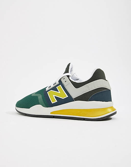 Through fist Cilia New Balance 247v2 trainers in green MS247NMB | ASOS