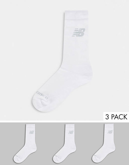 New Balance 3 pack crew socks in white