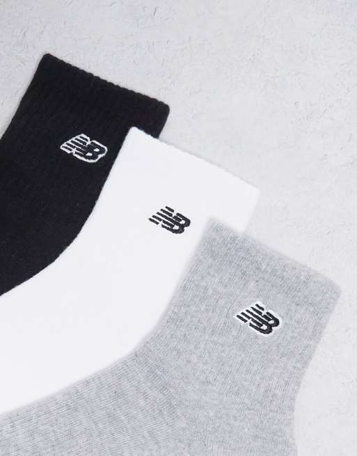 New Balance 3 pack embroidered logo ankle socks in multi, 2 of 3