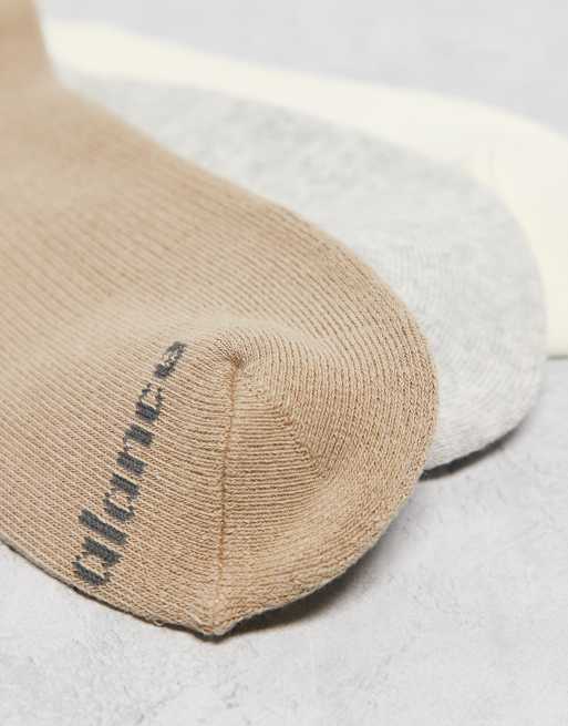 New Balance 3 pack everyday crew socks in light neutrals , 3 of 3