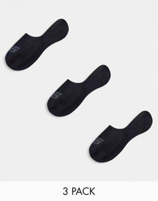 New Balance 3 pack invisible liner socks in black