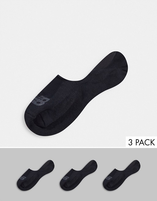 New Balance 3 pack invisible liner socks in black