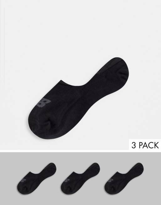 New Balance 3 pack Invisible no show sock in black