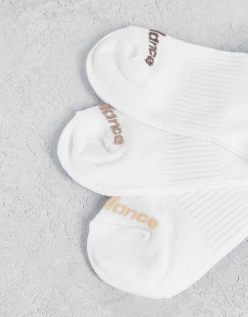 New Balance 3 pack life in balance crew socks in multi white exclusive to ASOS, 4 of 4