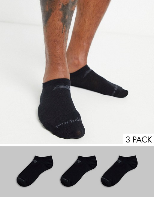 New Balance 3 pack trainer socks in black