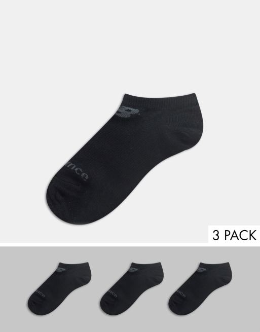 New Balance 3 pack trainer socks in black ASOS
