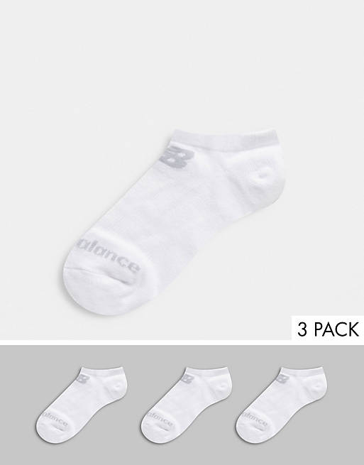 New Balance 3 pack trainer socks in white